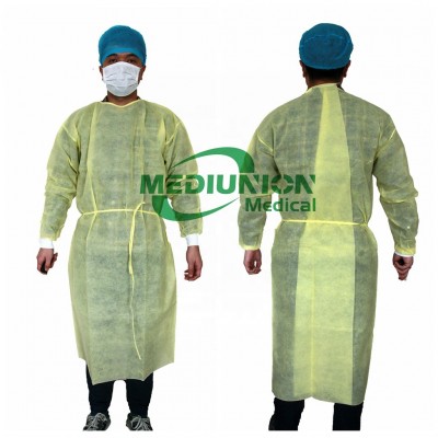 PP SMS Disposable Hospital uniform yellow isolation gown