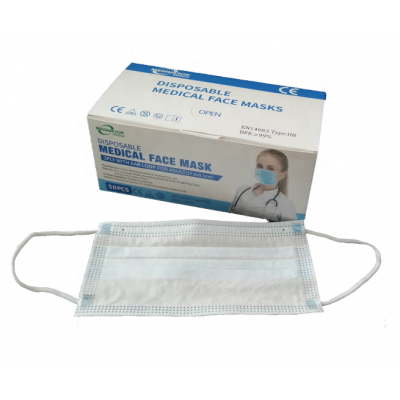 Medical  Use Disposable Nonwoven  Three-ply Face Mask with Ear-loop for Hospitals